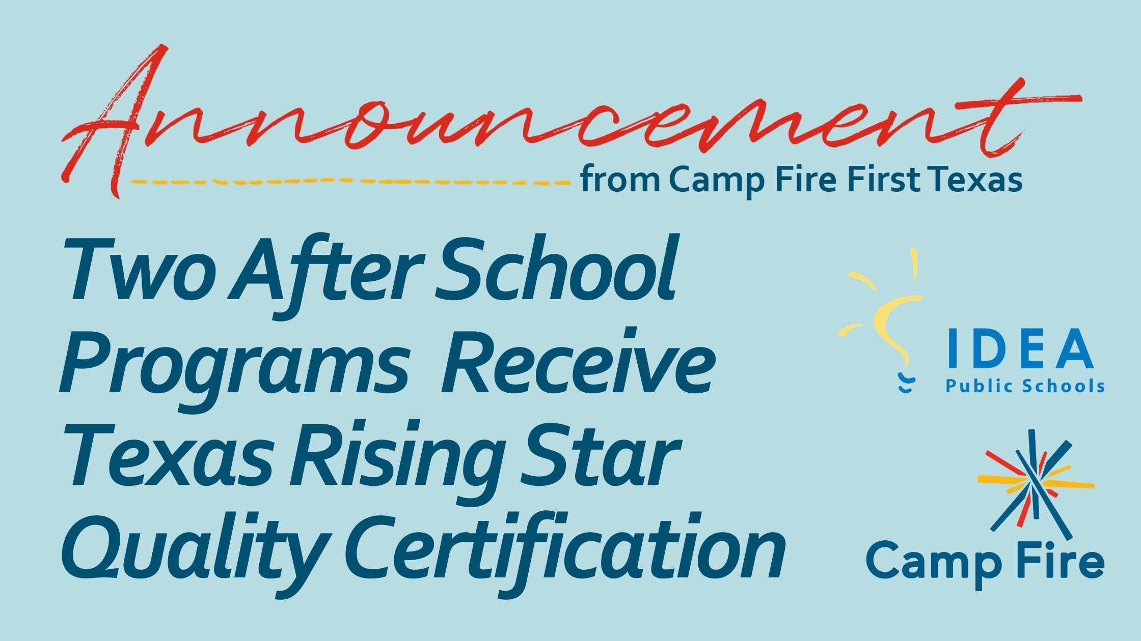 After School Programs Receive Texas Rising Star Quality Certification