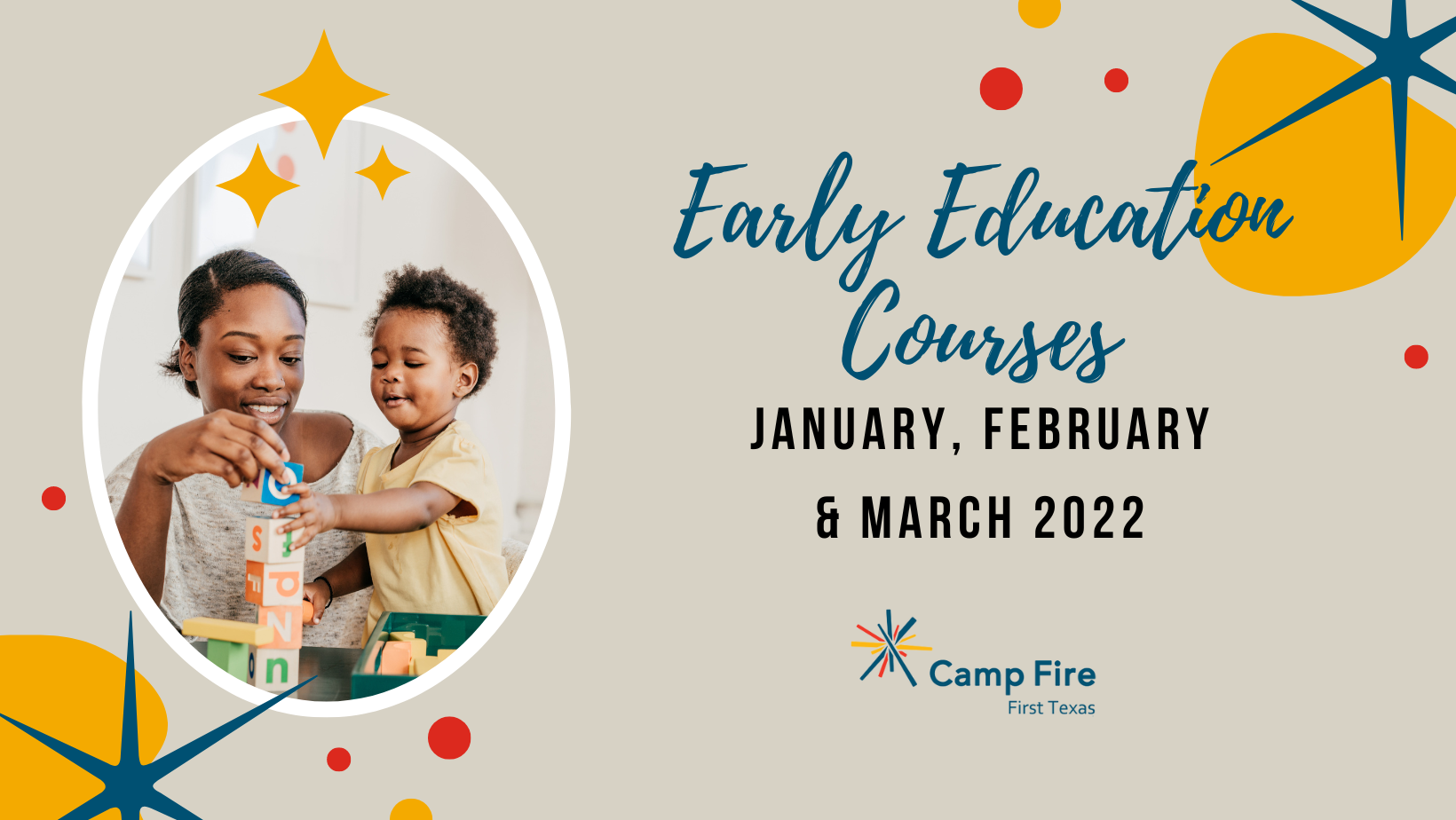 Early Education Courses: January, February & March 2022, a Camp Fire First Texas blog