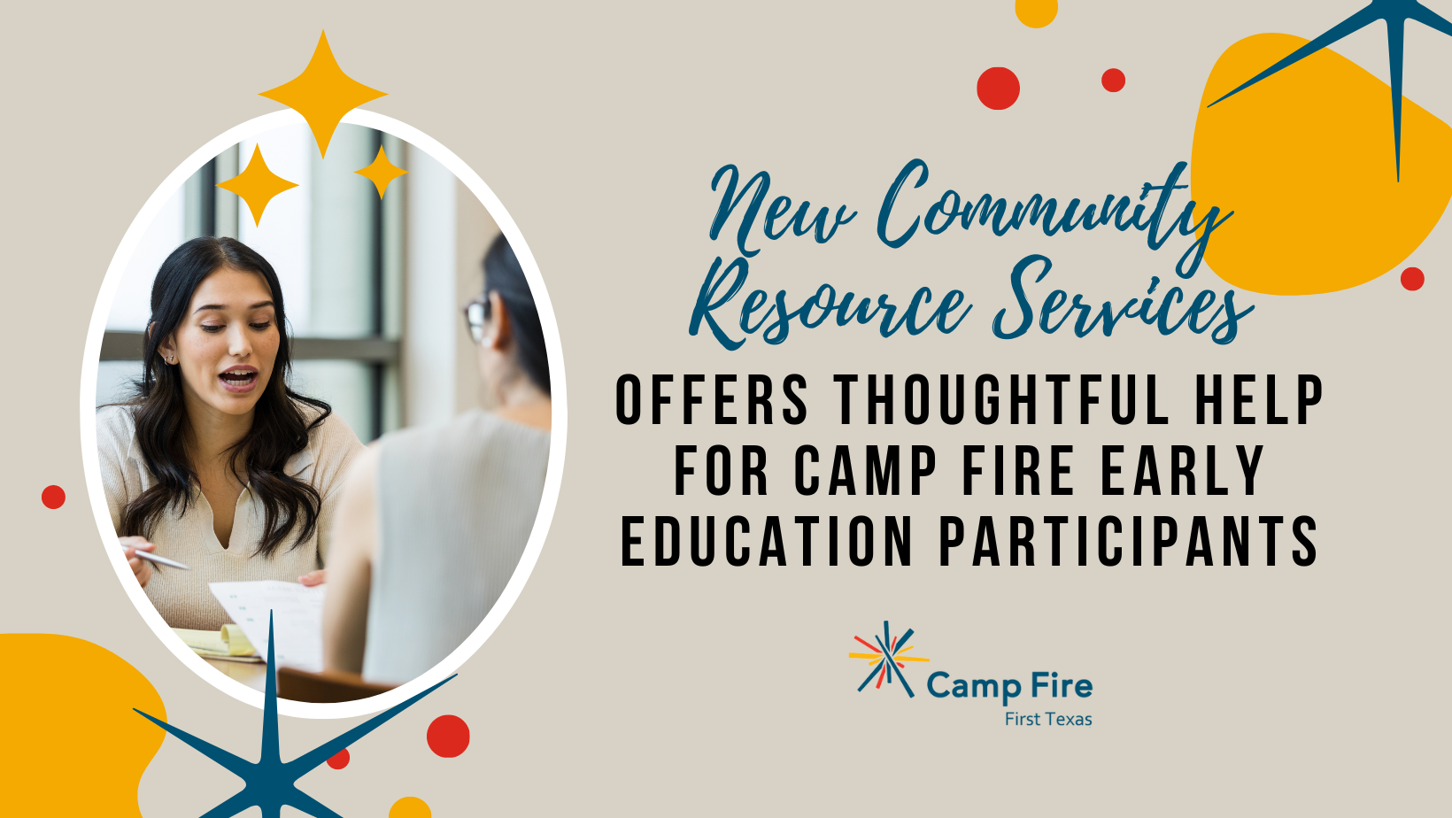 New Community Resource Services Offers Thoughtful Help for Camp Fire Early Education Participants, a Camp Fire First Texas blog